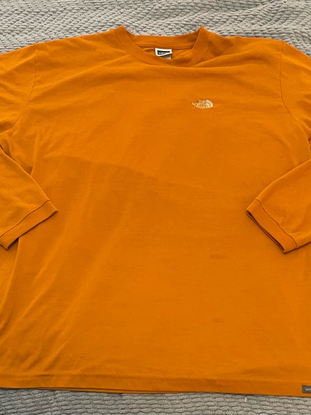 The North Face Men’s Burnt Orange Vaporwick Long-Sleeve Logo Tee Made in USA
